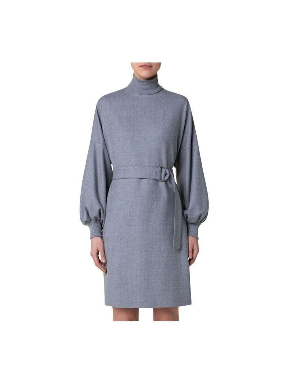 AKRIS Punto Gray Flannel Wool Dress Size 16 NWT** no belt - Picture 3 of 8